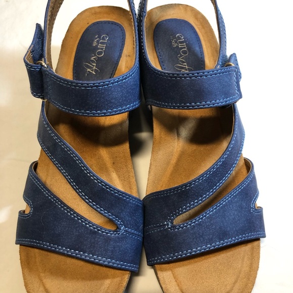 Eurosoft Soffit wedge adjustable comfort sandal Elaine Blue Sizec10 - Picture 7 of 14